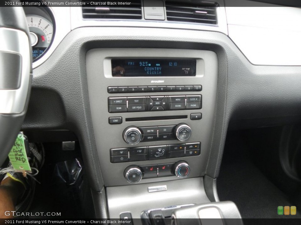 Charcoal Black Interior Controls for the 2011 Ford Mustang V6 Premium Convertible #69803716