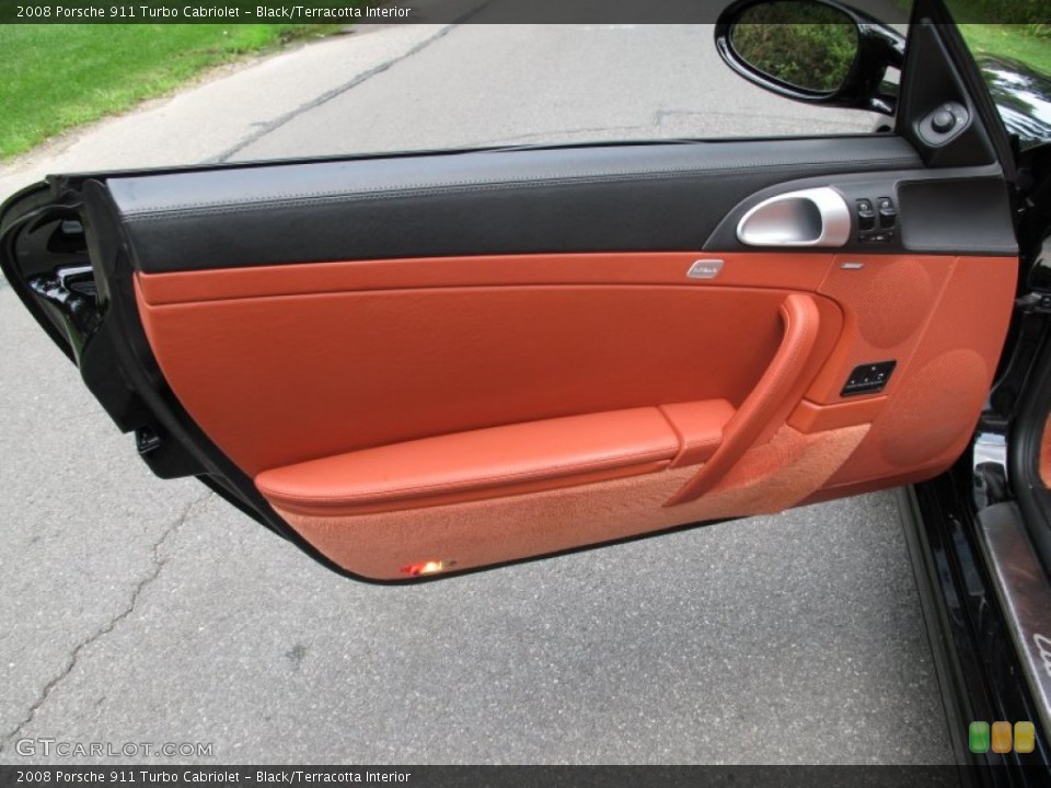 Black/Terracotta Interior Door Panel for the 2008 Porsche 911 Turbo Cabriolet #69808213