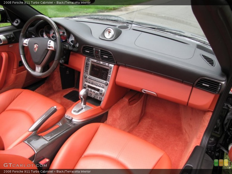 Black/Terracotta Interior Dashboard for the 2008 Porsche 911 Turbo Cabriolet #69808246