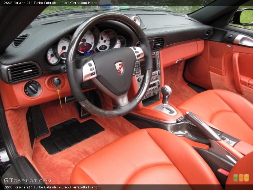 Black/Terracotta Interior Prime Interior for the 2008 Porsche 911 Turbo Cabriolet #69808255