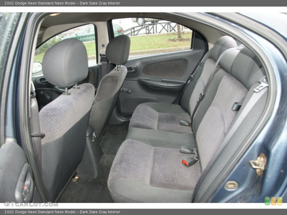 Dark Slate Gray Interior Rear Seat for the 2002 Dodge Neon  #69808324