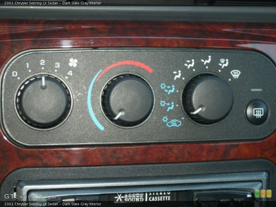 Dark Slate Gray Interior Controls for the 2001 Chrysler Sebring LX Sedan #69809659