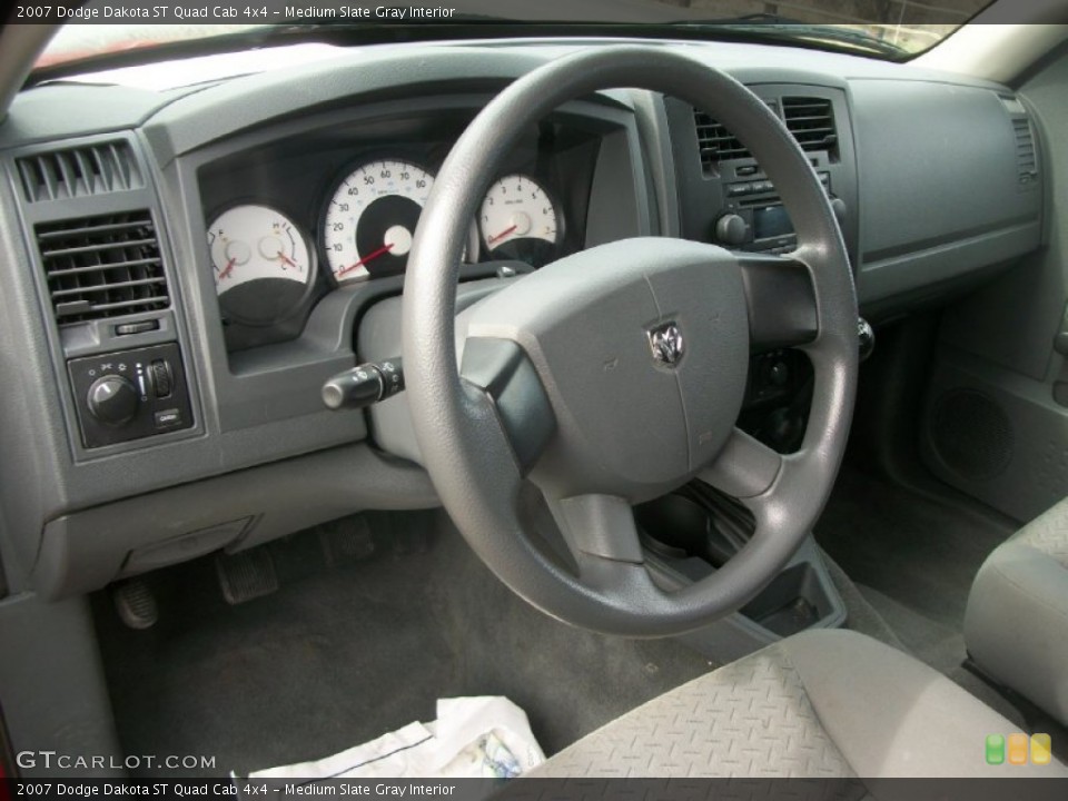 Medium Slate Gray Interior Steering Wheel for the 2007 Dodge Dakota ST Quad Cab 4x4 #69810481