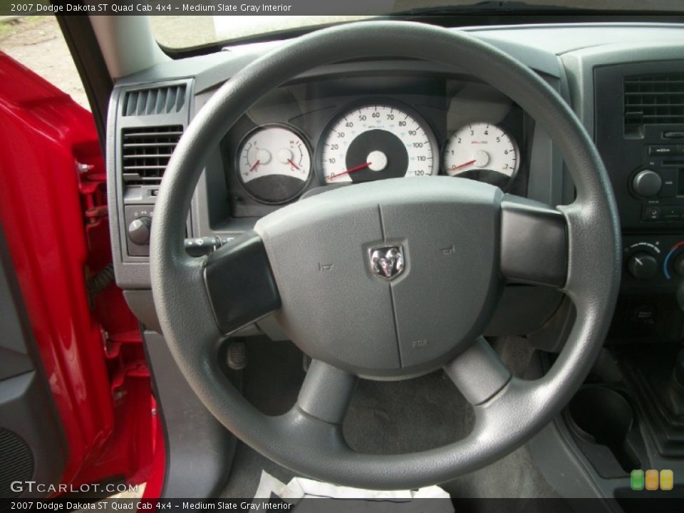 Medium Slate Gray Interior Steering Wheel for the 2007 Dodge Dakota ST Quad Cab 4x4 #69810526
