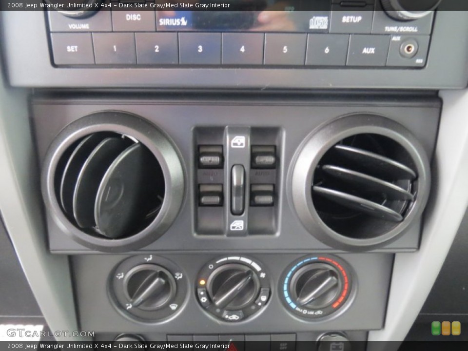 Dark Slate Gray/Med Slate Gray Interior Controls for the 2008 Jeep Wrangler Unlimited X 4x4 #69811489
