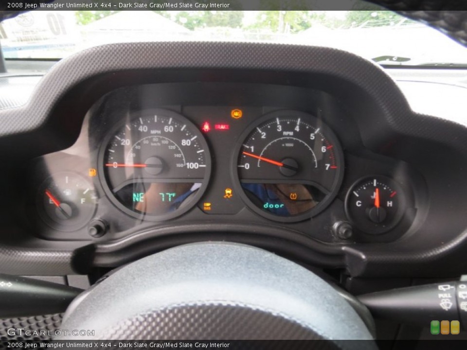 Dark Slate Gray/Med Slate Gray Interior Gauges for the 2008 Jeep Wrangler Unlimited X 4x4 #69811525
