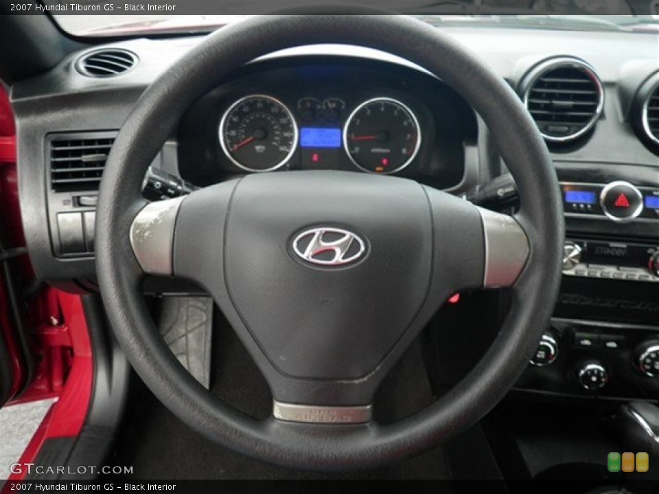Black Interior Steering Wheel for the 2007 Hyundai Tiburon GS #69820261