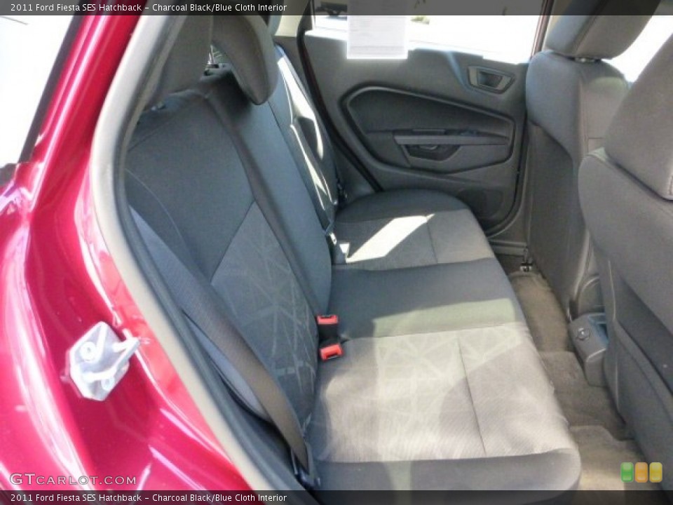 Charcoal Black/Blue Cloth Interior Rear Seat for the 2011 Ford Fiesta SES Hatchback #69832624