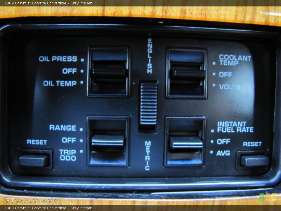 Gray Interior Controls for the 1989 Chevrolet Corvette Convertible #69838186