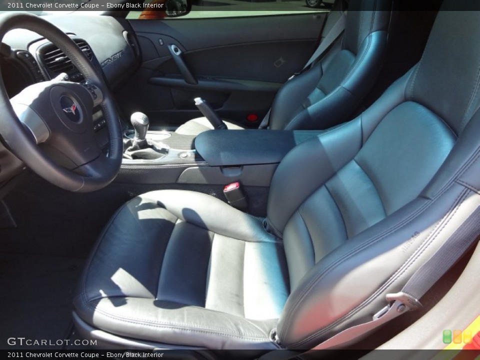 Ebony Black Interior Front Seat for the 2011 Chevrolet Corvette Coupe #69842189