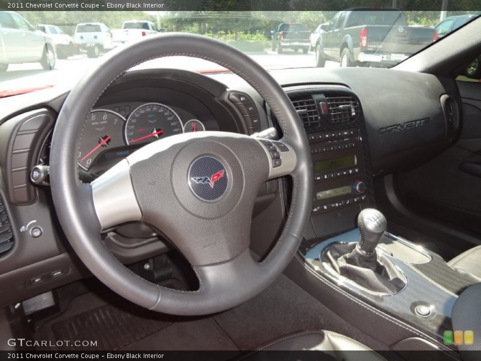 Ebony Black Interior Steering Wheel for the 2011 Chevrolet Corvette Coupe #69842197
