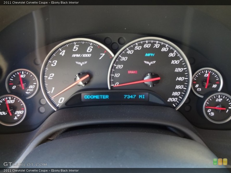 Ebony Black Interior Gauges for the 2011 Chevrolet Corvette Coupe #69842323