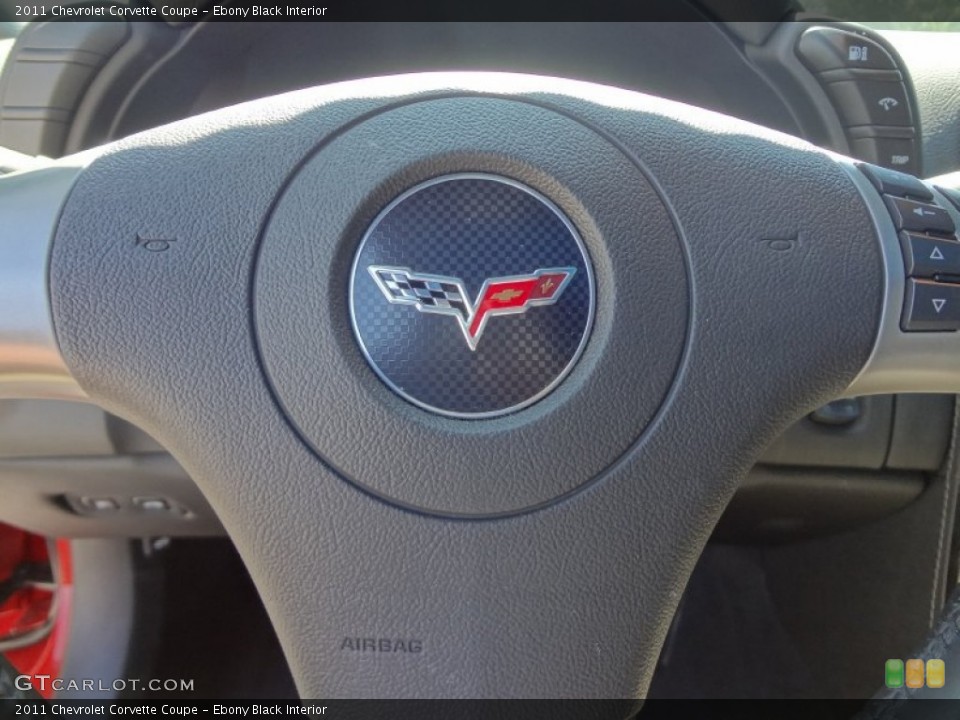 Ebony Black Interior Steering Wheel for the 2011 Chevrolet Corvette Coupe #69842355