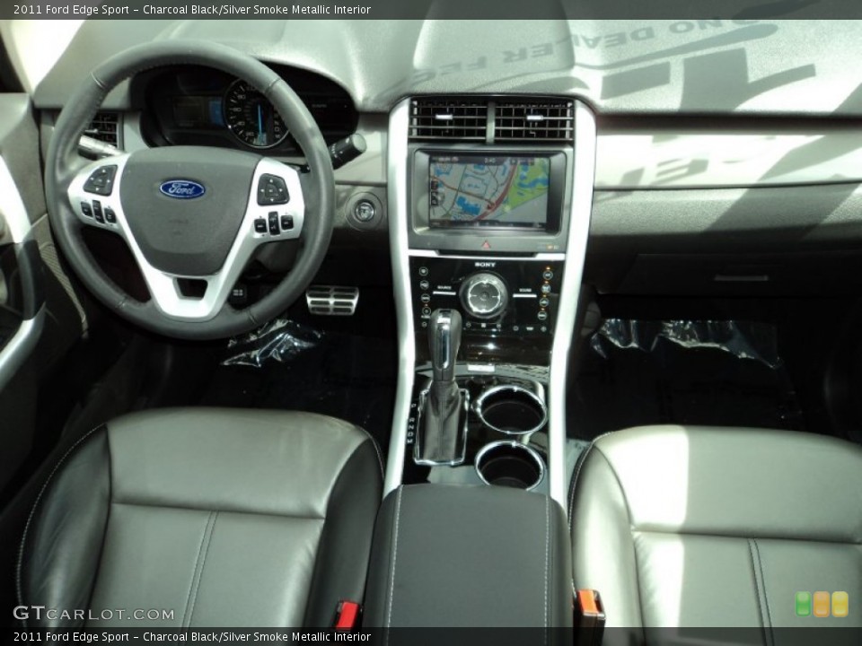 Charcoal Black/Silver Smoke Metallic Interior Dashboard for the 2011 Ford Edge Sport #69850201