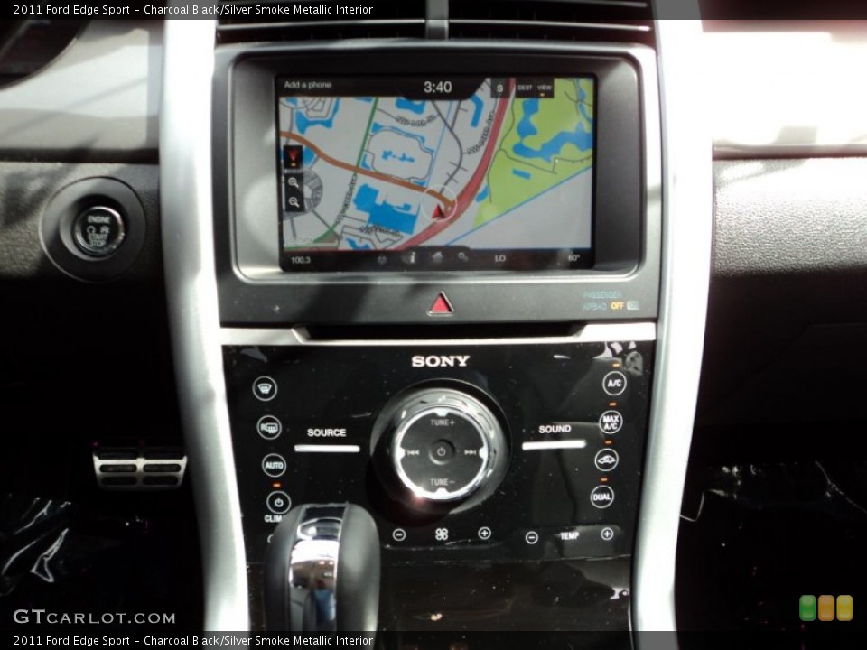 Charcoal Black/Silver Smoke Metallic Interior Navigation for the 2011 Ford Edge Sport #69850219