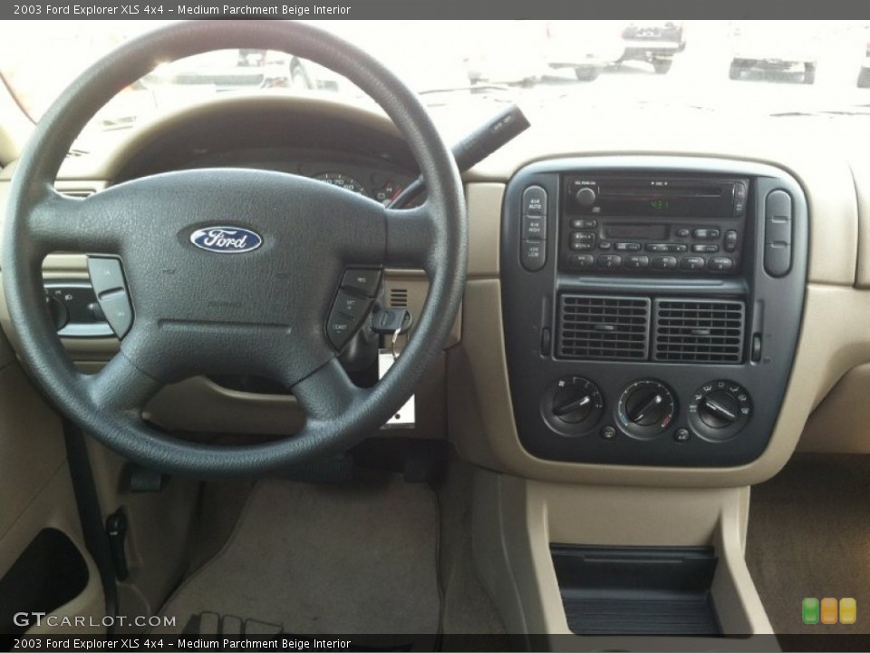 Medium Parchment Beige Interior Dashboard for the 2003 Ford Explorer XLS 4x4 #69859408