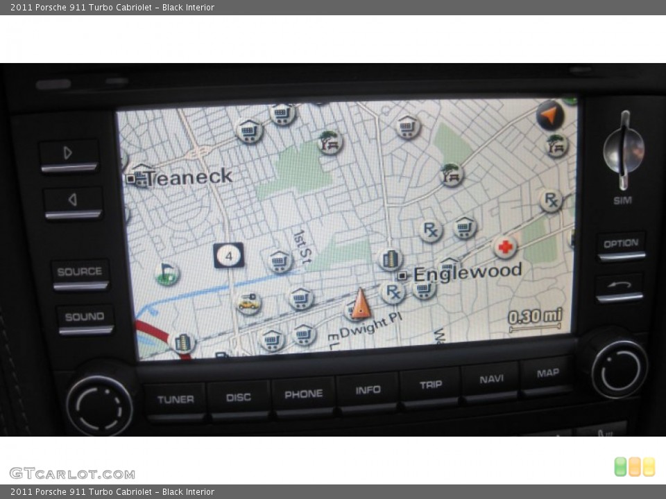 Black Interior Navigation for the 2011 Porsche 911 Turbo Cabriolet #69859720