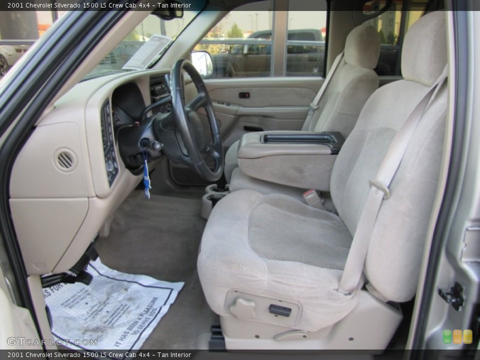 Tan Interior Photo for the 2001 Chevrolet Silverado 1500 LS Crew Cab 4x4 #69861643