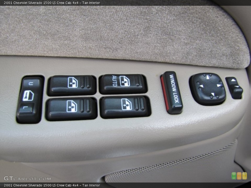 Tan Interior Controls for the 2001 Chevrolet Silverado 1500 LS Crew Cab 4x4 #69861685
