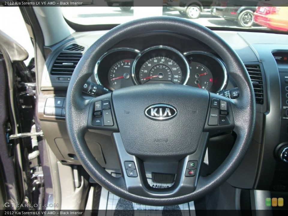 Black Interior Steering Wheel for the 2012 Kia Sorento LX V6 AWD #69862095