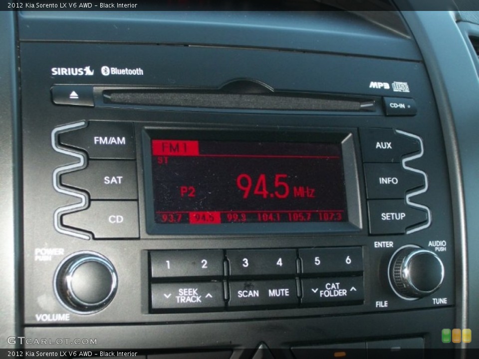 Black Interior Audio System for the 2012 Kia Sorento LX V6 AWD #69862120