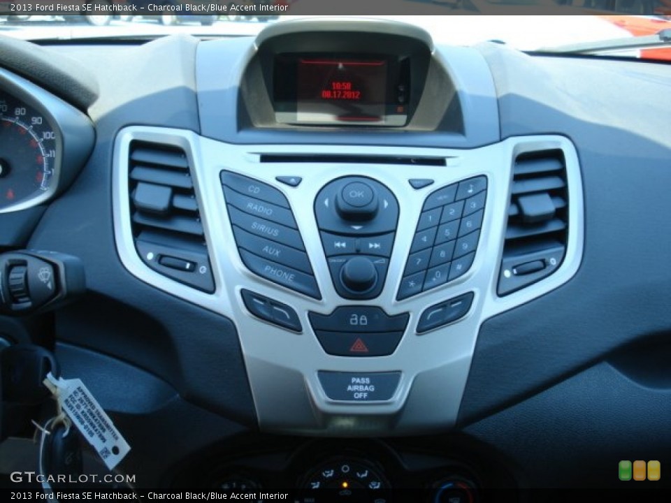 Charcoal Black/Blue Accent Interior Controls for the 2013 Ford Fiesta SE Hatchback #69867313