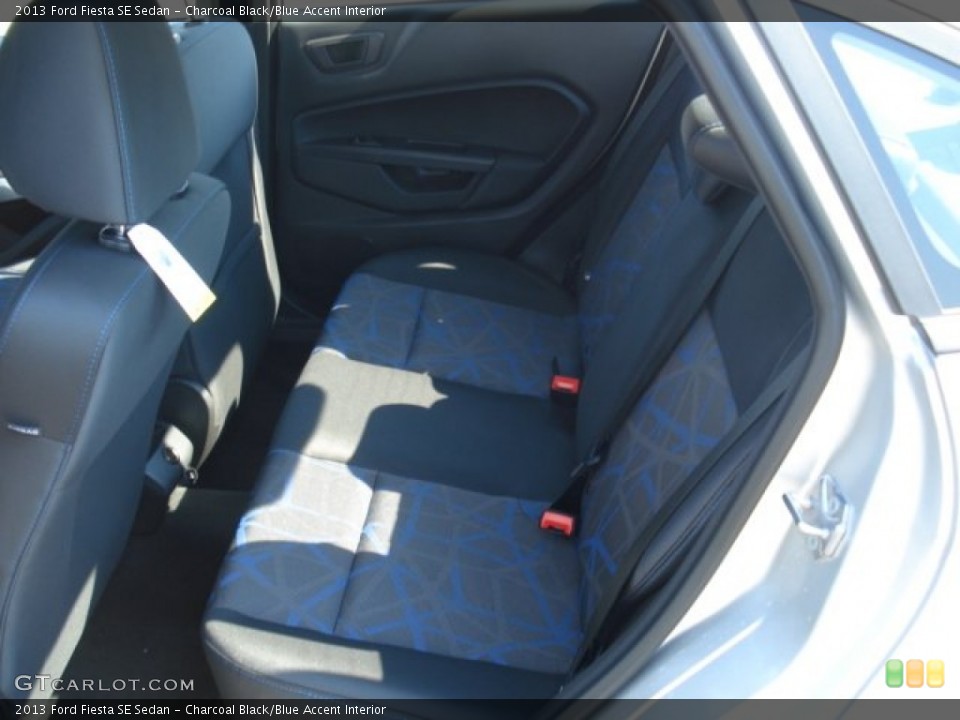 Charcoal Black/Blue Accent Interior Rear Seat for the 2013 Ford Fiesta SE Sedan #69867463