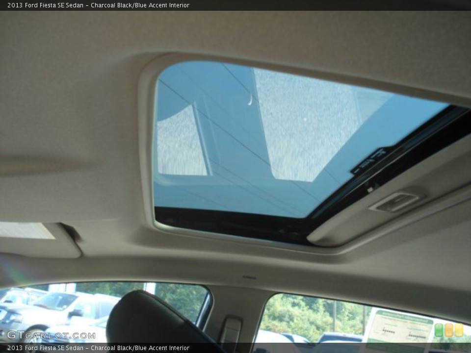 Charcoal Black/Blue Accent Interior Sunroof for the 2013 Ford Fiesta SE Sedan #69867481