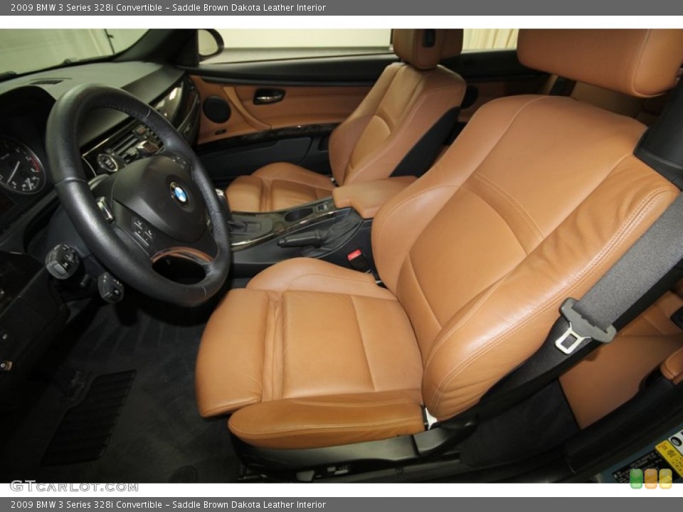 Saddle Brown Dakota Leather Interior Front Seat for the 2009 BMW 3 Series 328i Convertible #69869119