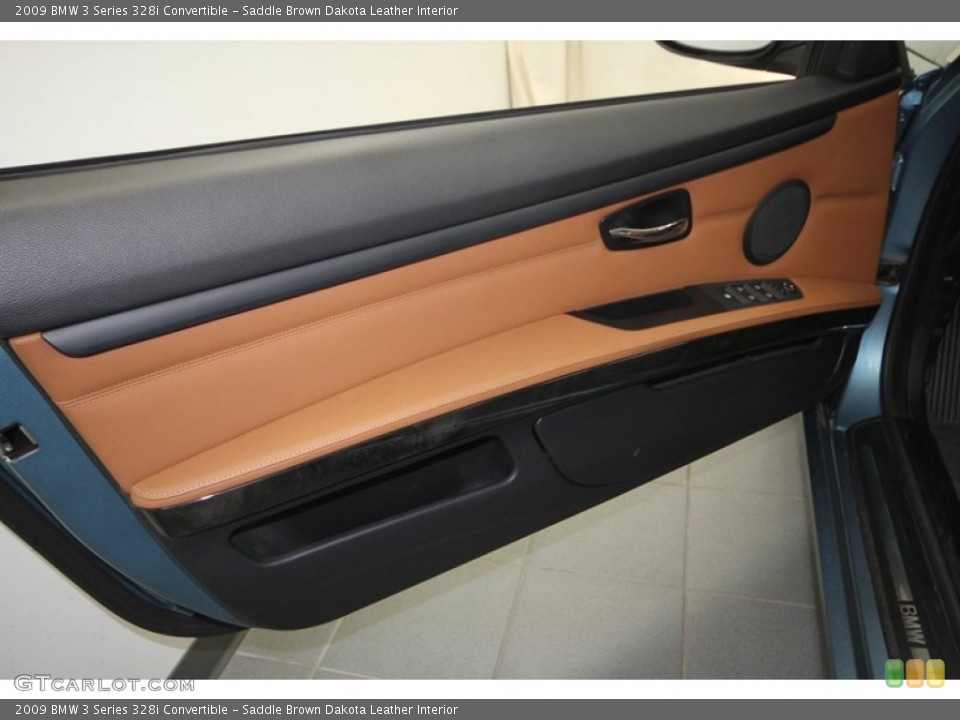 Saddle Brown Dakota Leather Interior Door Panel for the 2009 BMW 3 Series 328i Convertible #69869269