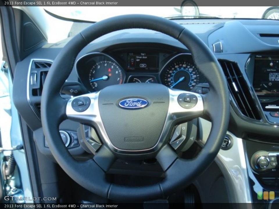 Charcoal Black Interior Steering Wheel for the 2013 Ford Escape SEL 1.6L EcoBoost 4WD #69869427