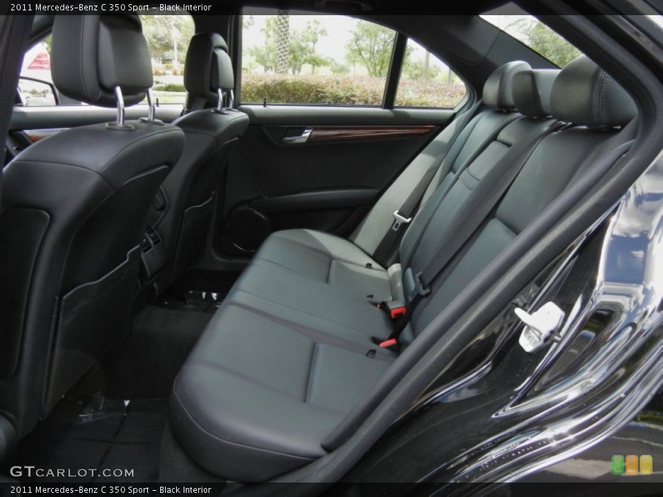Black Interior Rear Seat for the 2011 Mercedes-Benz C 350 Sport #69871471