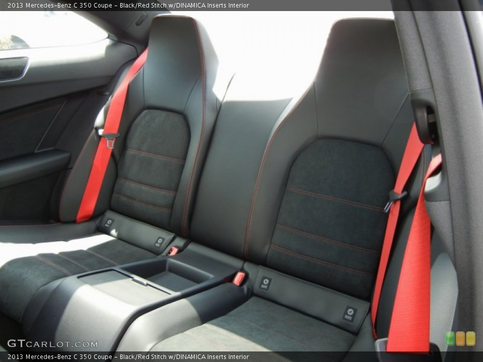 Black/Red Stitch w/DINAMICA Inserts Interior Rear Seat for the 2013 Mercedes-Benz C 350 Coupe #69872974