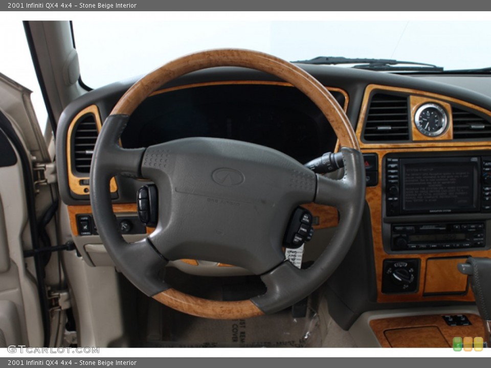 Stone Beige Interior Steering Wheel for the 2001 Infiniti QX4 4x4 #69873886