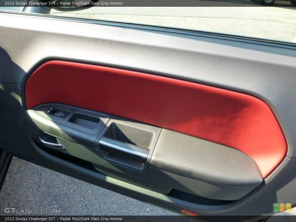 Radar Red/Dark Slate Gray Interior Door Panel for the 2013 Dodge Challenger SXT #69877687