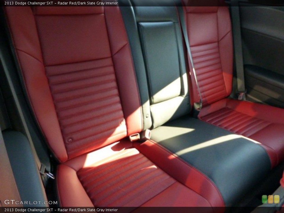Radar Red/Dark Slate Gray Interior Rear Seat for the 2013 Dodge Challenger SXT #69877696