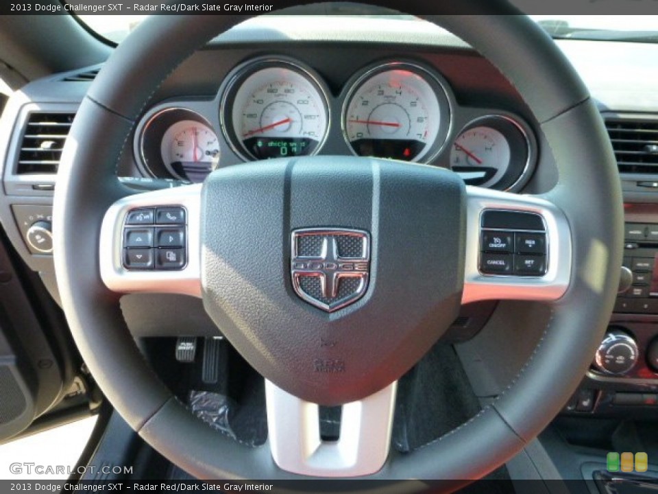Radar Red/Dark Slate Gray Interior Steering Wheel for the 2013 Dodge Challenger SXT #69877774