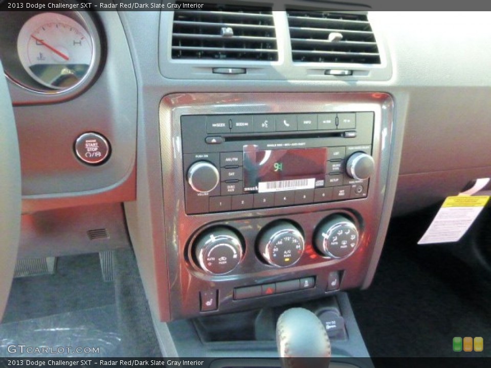 Radar Red/Dark Slate Gray Interior Controls for the 2013 Dodge Challenger SXT #69877783
