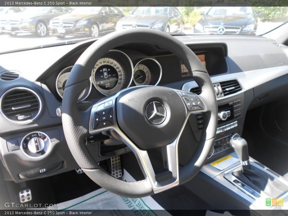 Black Interior Steering Wheel for the 2013 Mercedes-Benz C 250 Sport #69880534