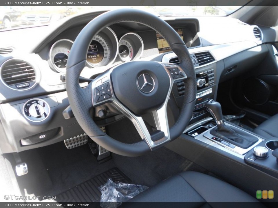 Black Interior Dashboard for the 2012 Mercedes-Benz C 250 Sport #69881005