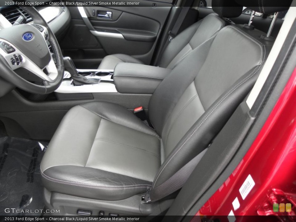 Charcoal Black/Liquid Silver Smoke Metallic Interior Front Seat for the 2013 Ford Edge Sport #69889081