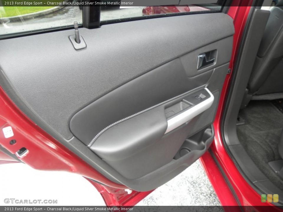 Charcoal Black/Liquid Silver Smoke Metallic Interior Door Panel for the 2013 Ford Edge Sport #69889112