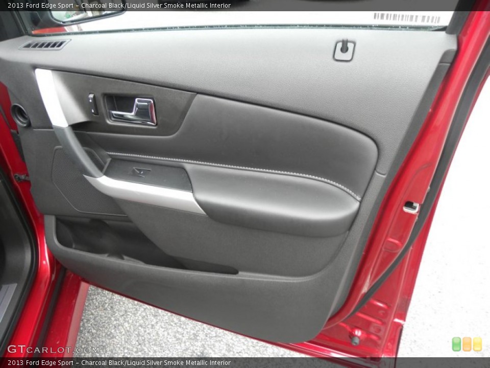 Charcoal Black/Liquid Silver Smoke Metallic Interior Door Panel for the 2013 Ford Edge Sport #69889130