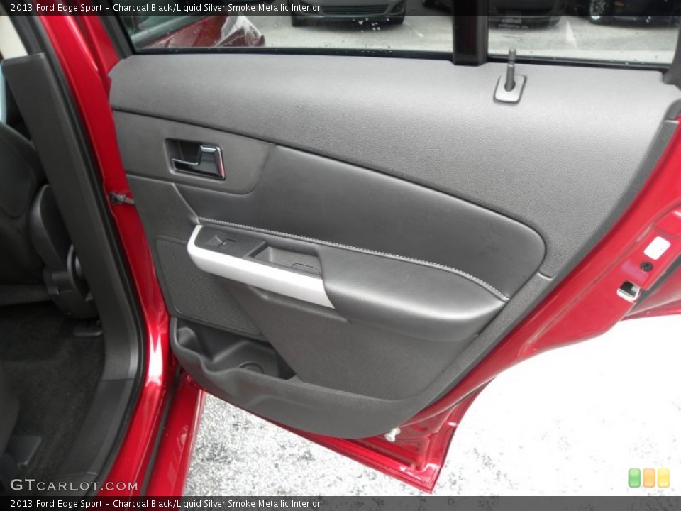 Charcoal Black/Liquid Silver Smoke Metallic Interior Door Panel for the 2013 Ford Edge Sport #69889150