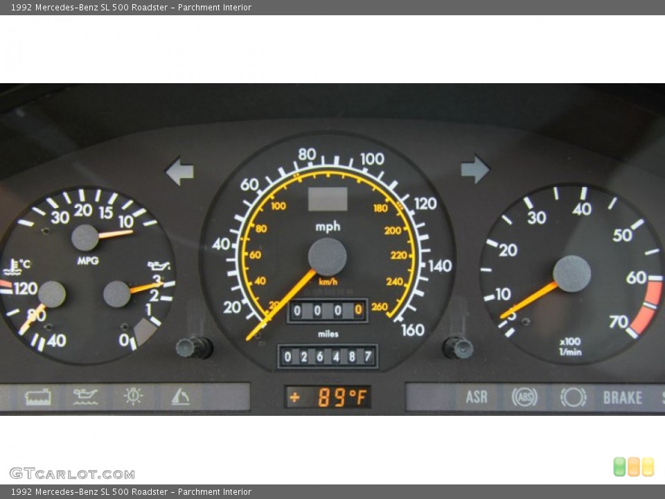 Parchment Interior Gauges for the 1992 Mercedes-Benz SL 500 Roadster #69893386