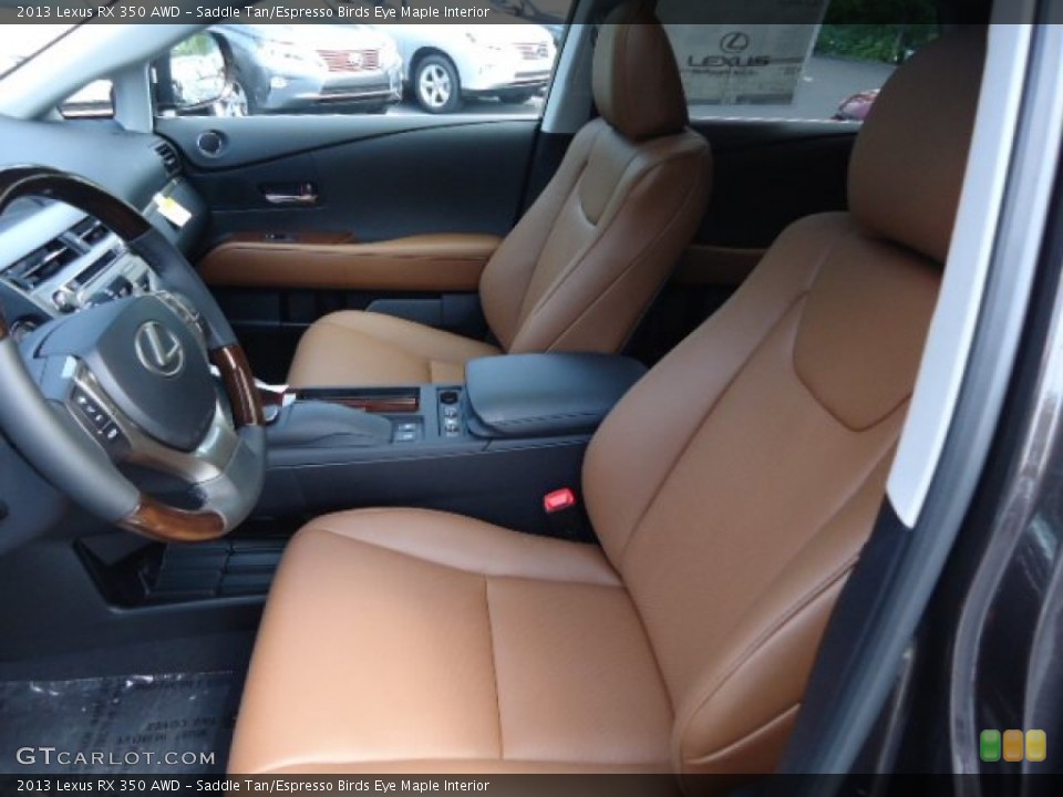 Saddle Tan/Espresso Birds Eye Maple Interior Front Seat for the 2013 Lexus RX 350 AWD #69901066
