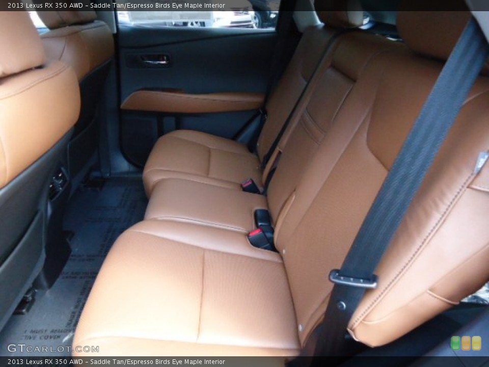 Saddle Tan/Espresso Birds Eye Maple Interior Rear Seat for the 2013 Lexus RX 350 AWD #69901069