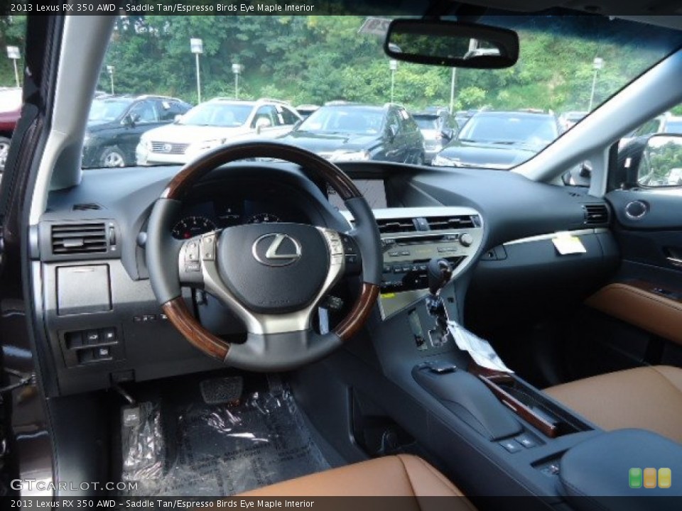 Saddle Tan/Espresso Birds Eye Maple Interior Dashboard for the 2013 Lexus RX 350 AWD #69901075