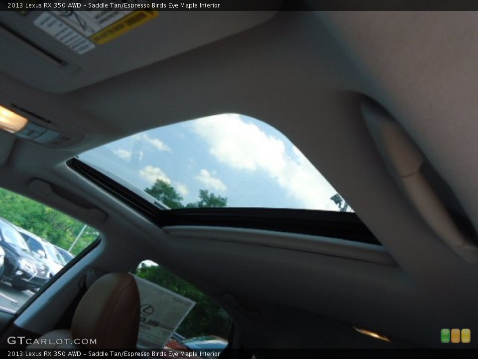 Saddle Tan/Espresso Birds Eye Maple Interior Sunroof for the 2013 Lexus RX 350 AWD #69901093