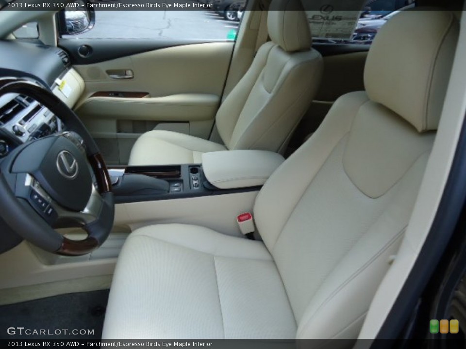 Parchment/Espresso Birds Eye Maple Interior Front Seat for the 2013 Lexus RX 350 AWD #69901186